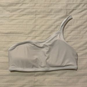 Aerie One Shoulder White Bathing Suit Top